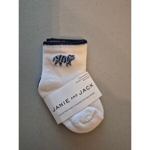 Janie and Jack Baby Socks,‎ 3-6 Months, Tiger Stripe, Navy & White, New